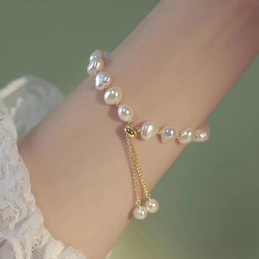 Bracelet de perles baroques – Élégance intemporelle