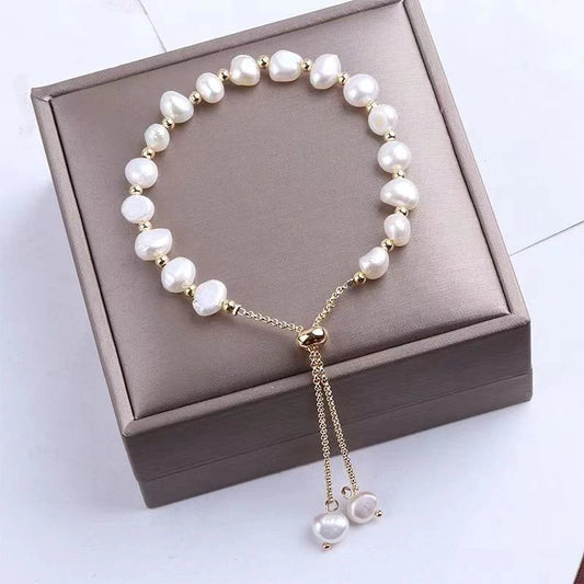 Bracelet de perles baroques – Élégance intemporelle